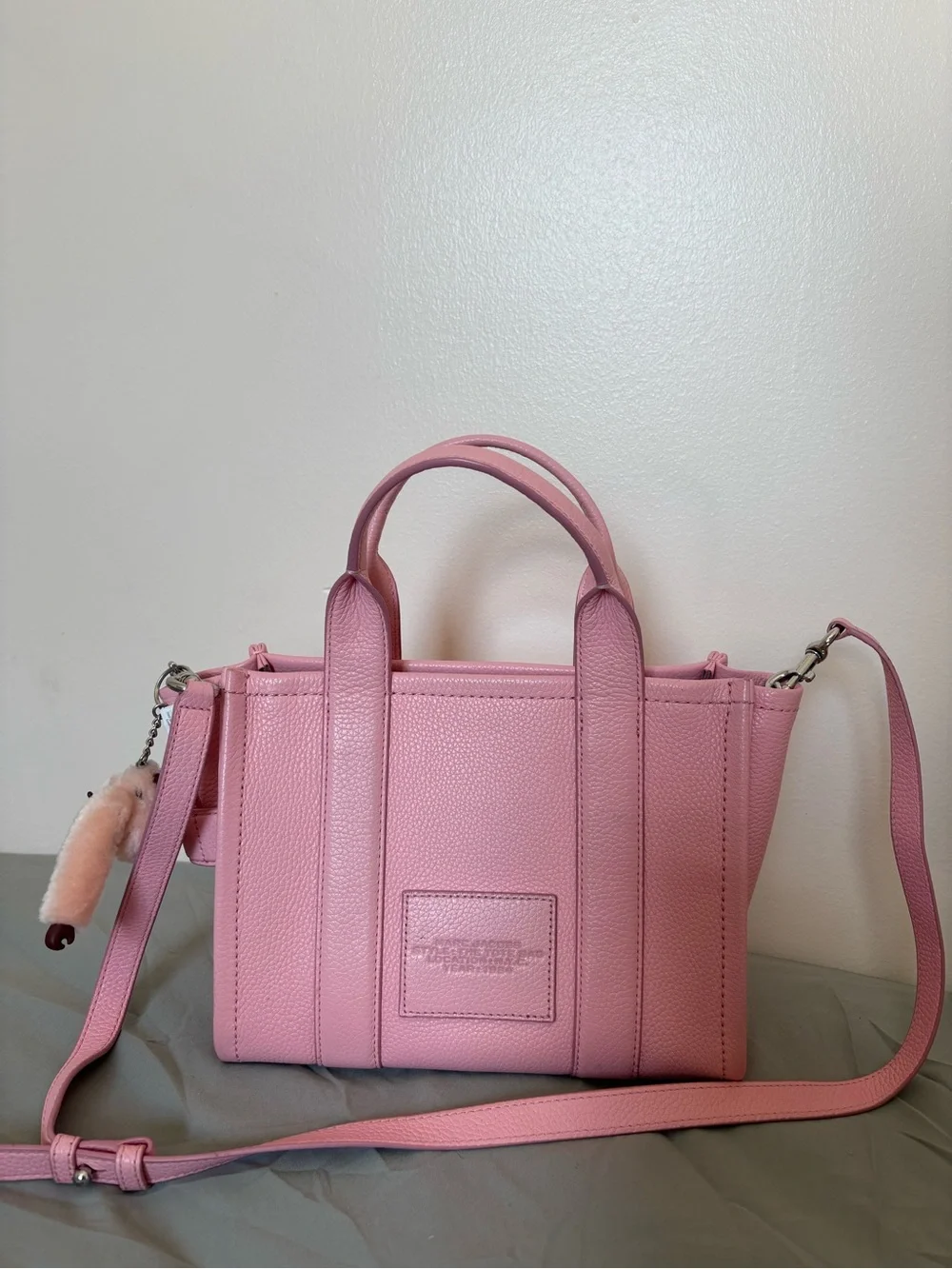 Marc Jacobs Pink Pebbled Leather Top-Handle Tote with Strap